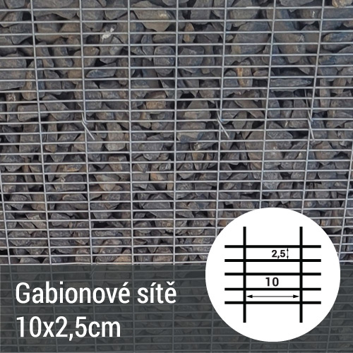 Gabionová síť - oko 10x2,5 cm