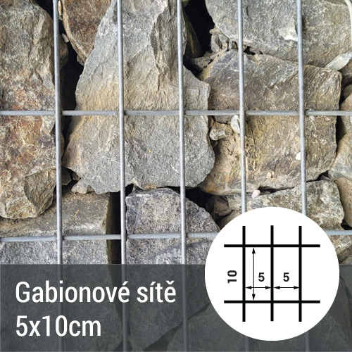 Gabionová síť - oko 5x10 cm