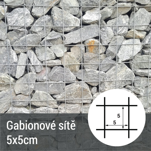 Gabionová síť - oko 5x5 cm