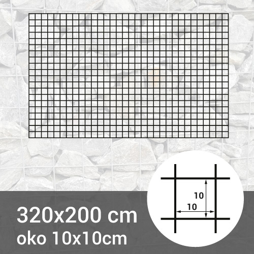 Gabionová sít 320x200cm - oko 10x10cm