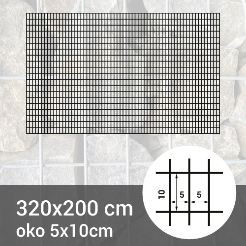 Gabionová sít 320x200cm - oko 5x10cm