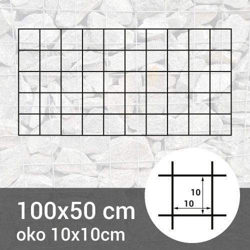 Gabionová sít 100x50cm - oko 10x10cm