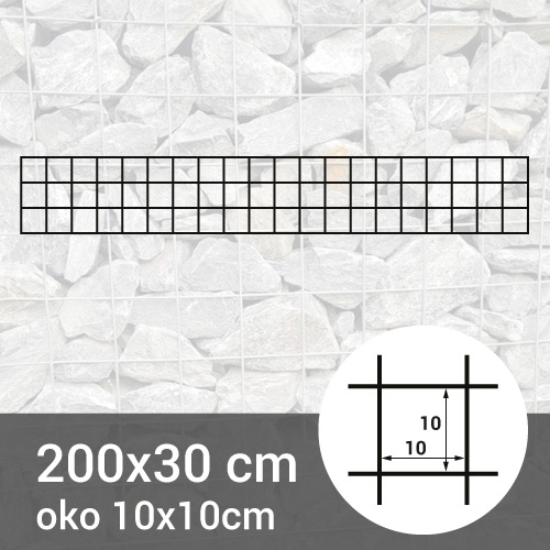 Gabionová sít 200x30cm - oko 10x10cm