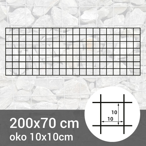 Gabionová sít 200x70cm - oko 10x10cm