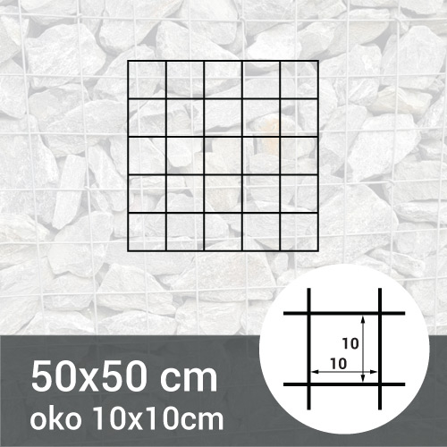 Gabionová sít 50x50cm - oko 10x10cm