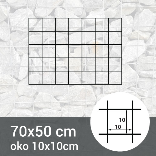 Gabionová sít 70x50cm - oko 10x10cm