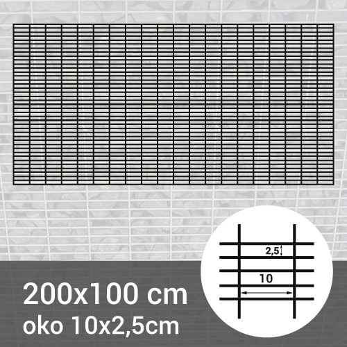 Gabionová sít 200x100cm - oko 10x2,5cm