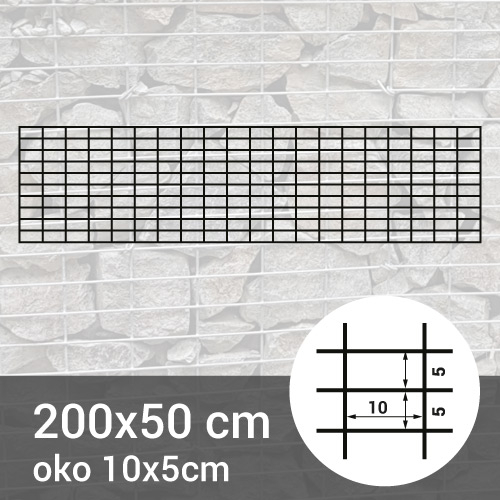 Gabionová sít 200x50cm - oko 10x5cm