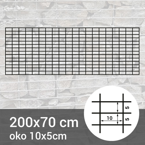 Gabionová sít 200x70cm - oko 10x5cm