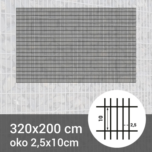 Gabionová sít 320x200cm - oko 2,5x10cm