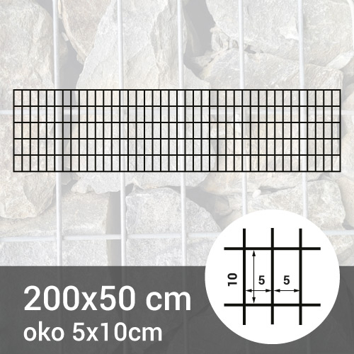 Gabionová sít 200x50cm - oko 5x10cm